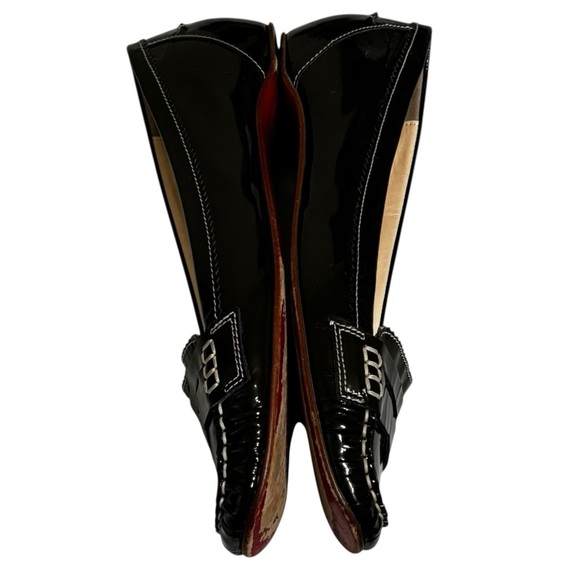 CHRISTIAN LOUBOUTIN - SIZE 37 / US 6.5 BLACK PATENT LEATHER PENNY LOAFERS - S7 - Picture 10 of 13
